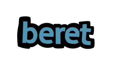 Beyaz arkaplanda BERET yazma tasarımı
