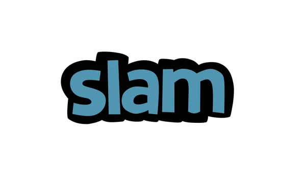 Slam Disegno Scrittura Sfondo Bianco — Vettoriale Stock