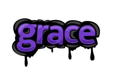 Beyaz arkaplanda GRACE yazma vektör tasarımı
