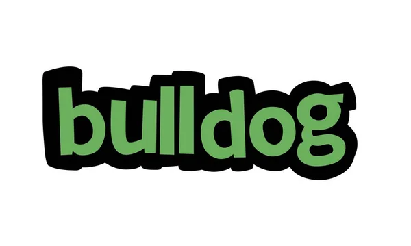 Bulldog Writing Vector Design White Background — Vetor de Stock