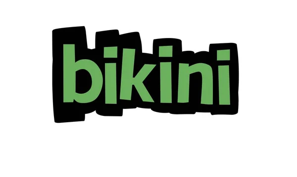 Diseño Vectorial Escritura Bikini Sobre Fondo Blanco — Archivo Imágenes Vectoriales