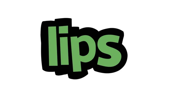 Lips Schreibvektordesign Auf Weißem Hintergrund — Stockvektor