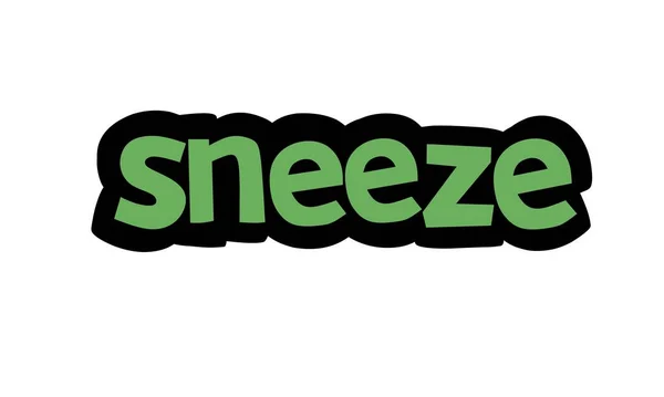 Sneeze Dessin Vectoriel Écriture Sur Fond Blanc — Image vectorielle