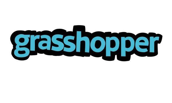 Grasshopper Schrijven Vector Ontwerp Witte Achtergrond — Stockvector
