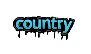 Beyaz arkaplana COUNTRY yazma vektör tasarımı