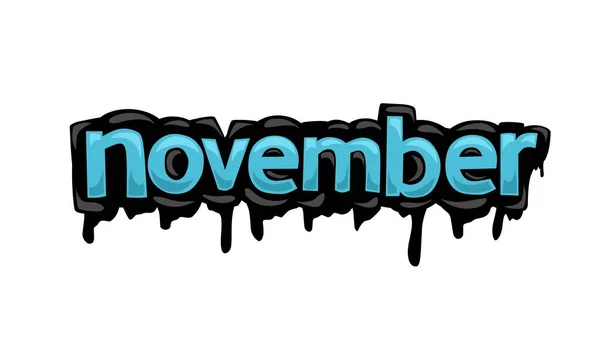 November Schrijven Vector Ontwerp Witte Achtergrond — Stockvector