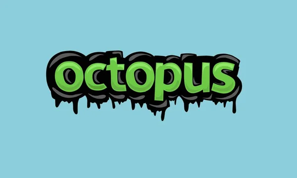 Octopus Background Writing Vector Design Very Cool Simple — Archivo Imágenes Vectoriales
