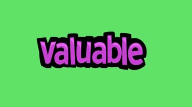 Yesil ekran animasyon videosu yazilmis VALUable