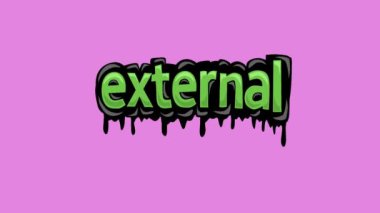 EXTERNAL yazan pembe ekran animasyon videosu