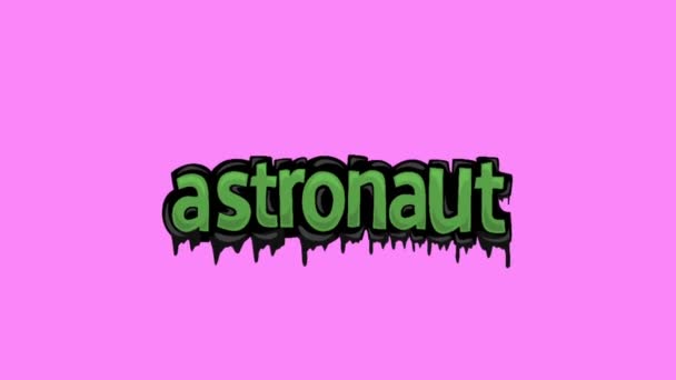 Roze Scherm Animatie Video Geschreven Astronaut — Stockvideo