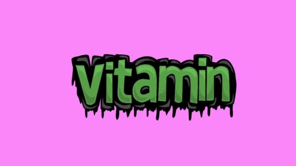 Rosa Skärm Animation Video Skriven Vitamin — Stockvideo