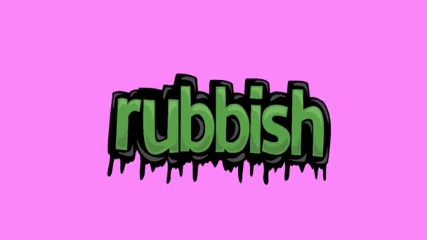 Vídeo Animación Pantalla Rosa Escrito Rubbish — Vídeo de stock