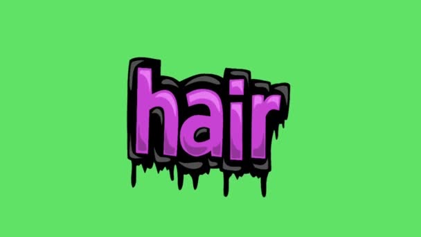 Green Screen Animation Video Written Hair — Stock Video