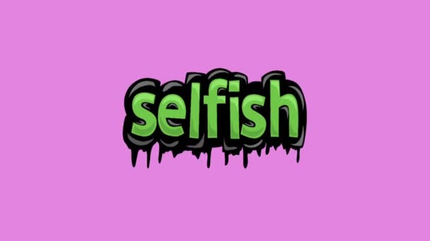 Růžová Obrazovka Animace Videa Napsáno Selfish — Stock video