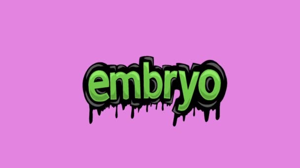 Tela Cor Rosa Animação Vídeo Escrito Embryo — Vídeo de Stock