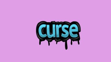Pembe ekran animasyon videosu CURSE yazıldı