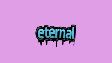 Pembe ekran animasyon videosu. Yazılı ETERNAL