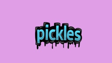 Pembe ekran animasyon videosu PICKLES yazıldı