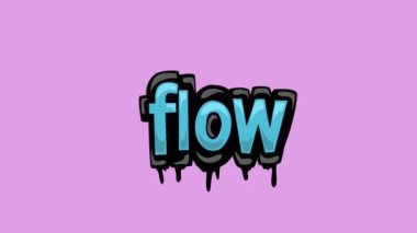 Pembe ekran animasyon videosu FLOW yazıldı