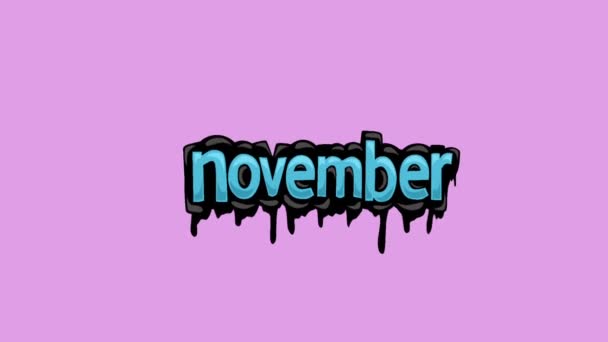 Pink Screen Animation Video Written November Vember — 图库视频影像