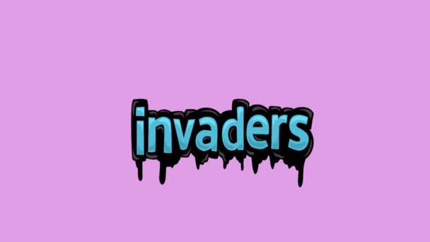 Vídeo Animación Pantalla Rosa Escrito Invaders — Vídeos de Stock