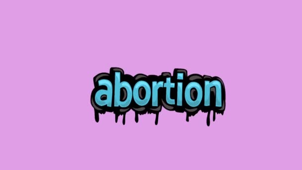 Różowy Ekran Animacji Wideo Napisane Abortion — Wideo stockowe