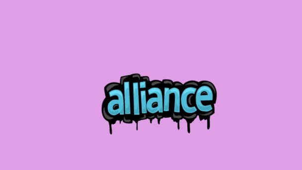 Rosa Skärm Animation Video Skriven Aliance — Stockvideo