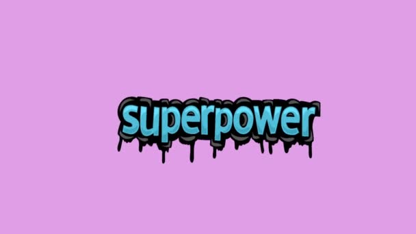Rosa Skärm Animation Video Skriven Superpower — Stockvideo