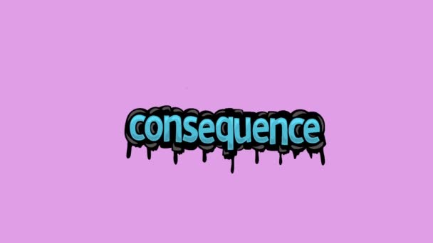 Розовый Экран Анимационного Видео Написанного Consequence — стоковое видео