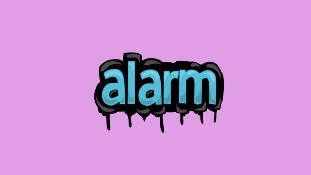 Růžová Obrazovka Animace Videa Napsané Alarm — Stock video