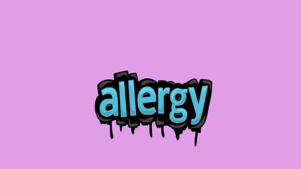 Animación Pantalla Rosa Video Escrito Alergía — Vídeo de stock