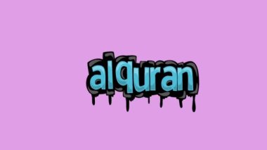ALQURAN yazılan pembe ekran animasyon videosu