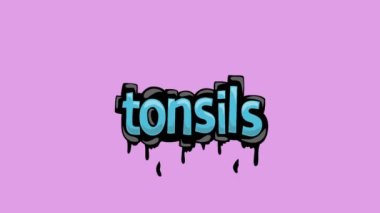 Pembe ekran animasyon videosu TONSILS yazıldı