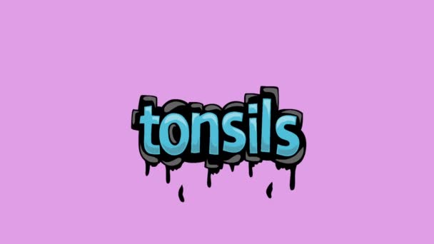 Розовый Экран Анимационное Видео Написано Tonsils — стоковое видео