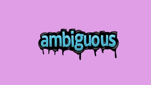 Różowy Ekran Animacji Wideo Napisane Ambiguous — Wideo stockowe