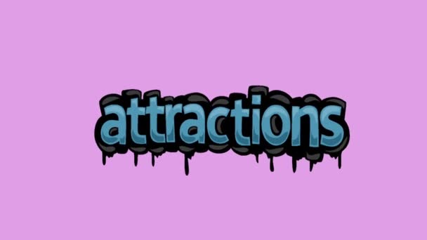 Розовый Экран Анимационное Видео Написано Atractions — стоковое видео