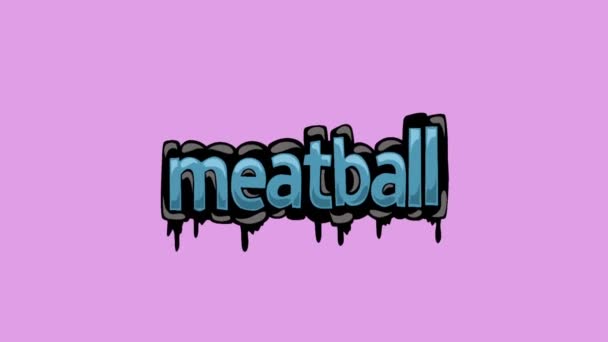 ピンクスクリーンアニメーションビデオ書き込み Meatball — ストック動画