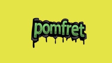 POMFRET yazan sarı ekran animasyon videosu