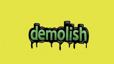 DEMOLISH yazılı sarı ekran animasyon videosu