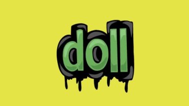 DOLL yazılı sarı ekran animasyon videosu