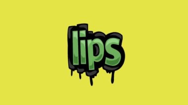 LIPS yazılı sarı ekran animasyon videosu