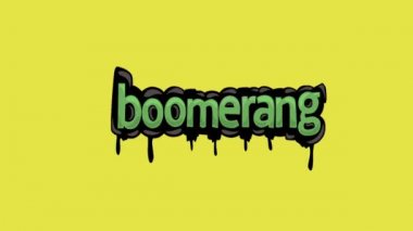 BOOMERANG yazan sarı ekran animasyon videosu