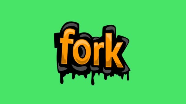 Green Screen Animation Video Written Fork — Stock Video