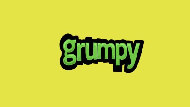 Vídeo Animación Pantalla Amarilla Escrito Grumpy — Vídeos de Stock