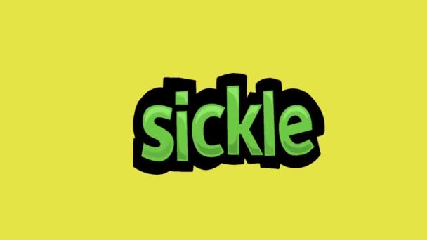 Geel Scherm Animatie Video Geschreven Sickle — Stockvideo
