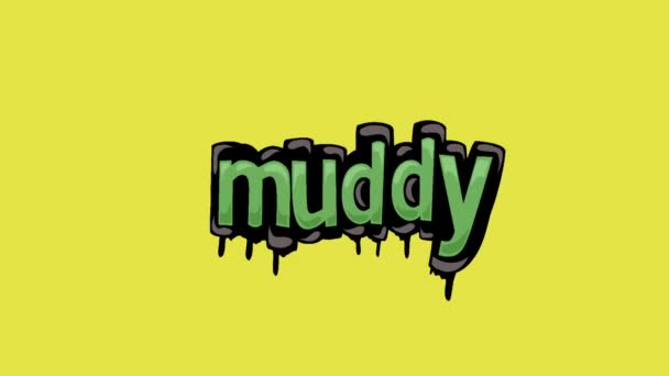 Žlutá Animace Obrazovky Napsané Video Muddy — Stock video