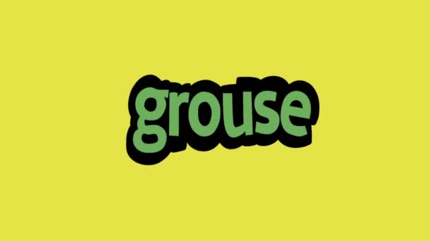 黄屏动画视频写入Grouse — 图库视频影像