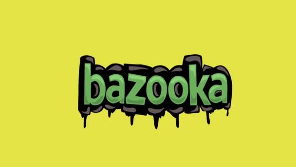 Tela Amarela Animação Vídeo Escrito Bazooka — Vídeo de Stock