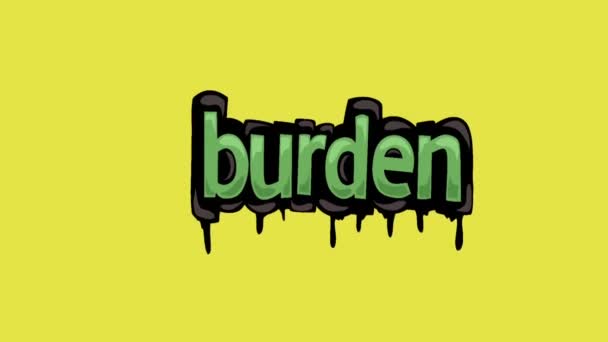 Sárga Képernyő Animációs Videó Írt Burden — Stock videók