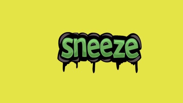 黄色い画面アニメーションビデオ Sneeze — ストック動画